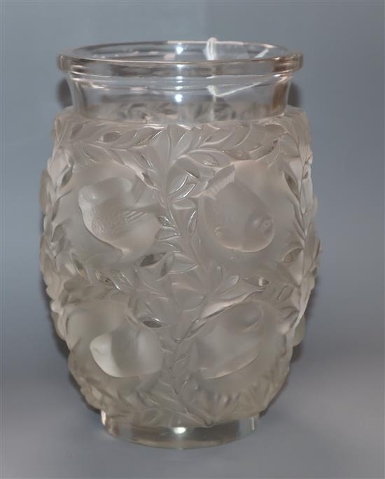 A Lalique Bagatelle vase, signed height 17cm